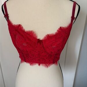 Victoria's Secret Crimson Lace Longline Bralette